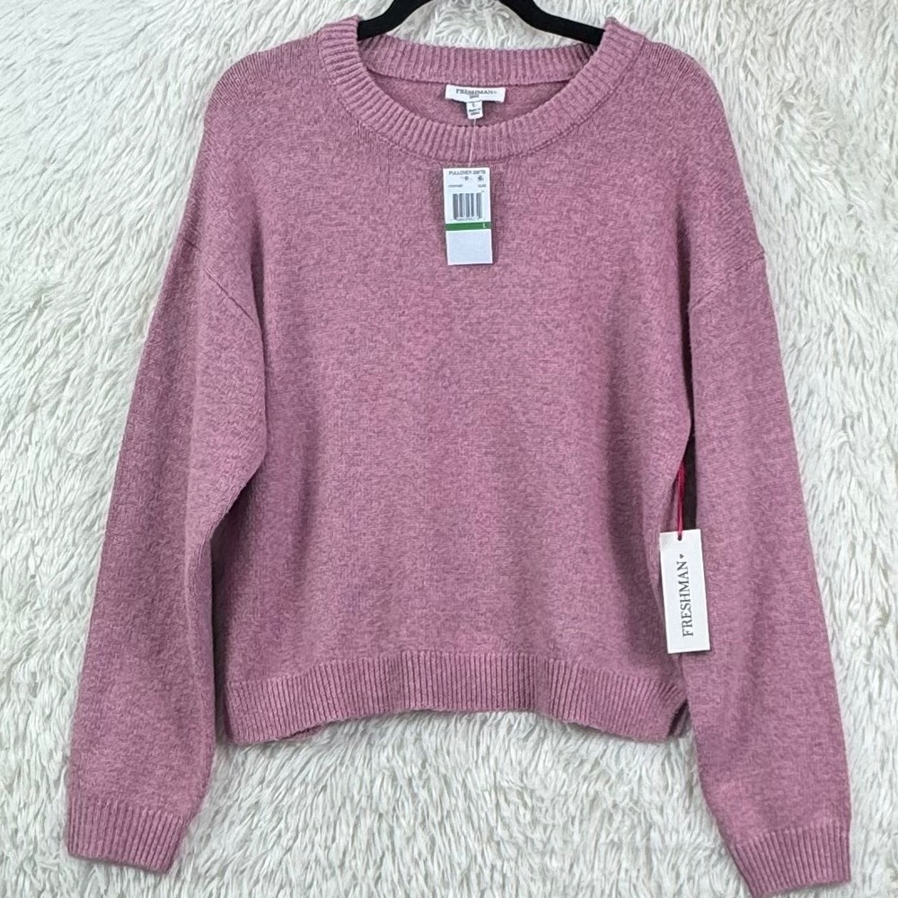 Freshman 1996 Pink Knit Crewneck Sweater NWT Size Large